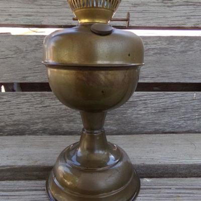 LOT 234  ANTIQUE BRASS OIL LAMP