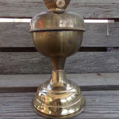 LOT 234  ANTIQUE BRASS OIL LAMP