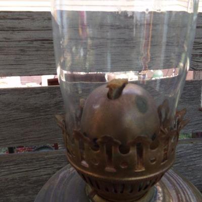 LOT 234  ANTIQUE BRASS OIL LAMP