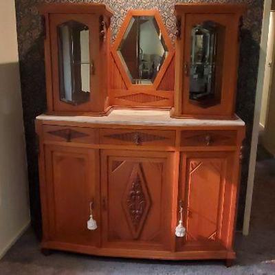 Art Deco 2 piece sideboard set -Very unique, gorgeous!