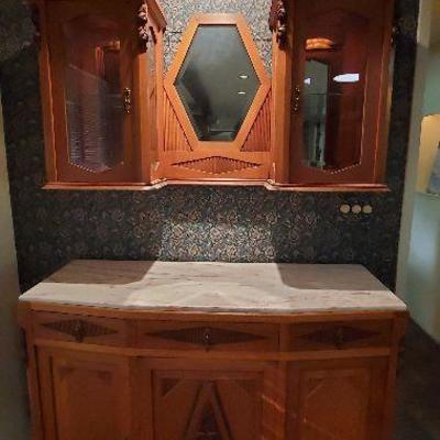 Art Deco 2 piece sideboard set -Very unique, gorgeous!