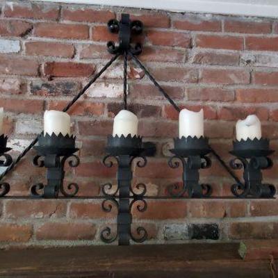 Spanish Revival Candle Holder Twisted Iron Decorative Mantle 