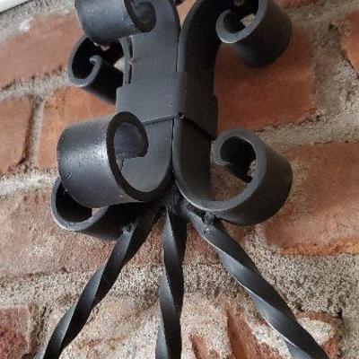 Spanish Revival Candle Holder Twisted Iron Decorative Mantle 