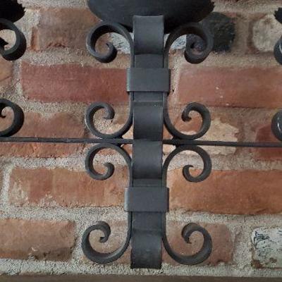 Spanish Revival Candle Holder Twisted Iron Decorative Mantle 