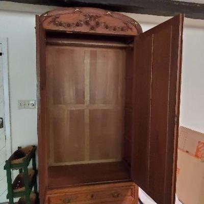 Mirrored Armoire `- Wooden Rose