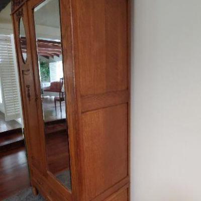 Mirrored Armoire `- Wooden Rose