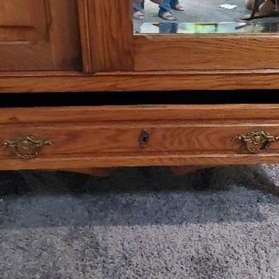 Mirrored Armoire `- Wooden Rose