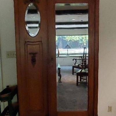 Mirrored Armoire `- Wooden Rose
