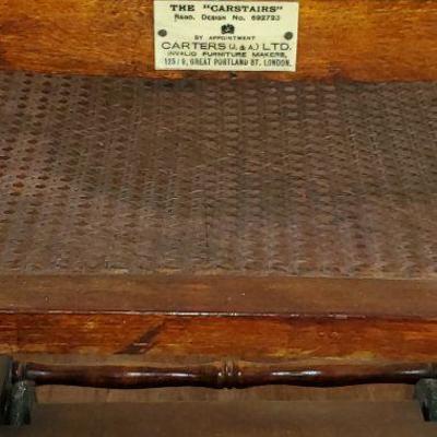 Carstairs Antique Wheelchair - manufactured by Carters (J & A) Ltd, London, England, c.1910-20.
