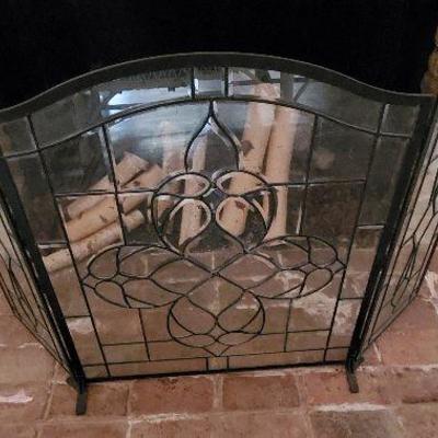 Leaded Glass Fire Screen