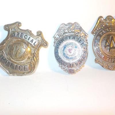 3 Real Law Enforcement Badges for the Collector.