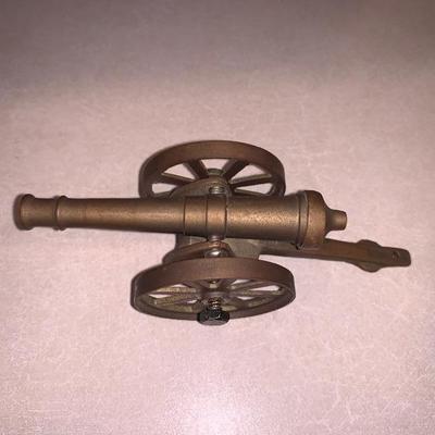 Antique brass cannon knickknack