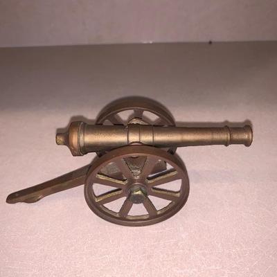 Antique brass cannon knickknack