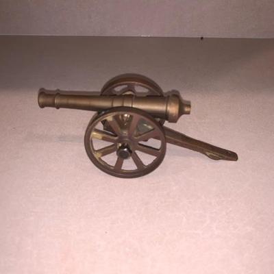 Antique brass cannon knickknack