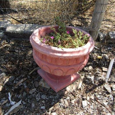 Y-21  4 LARGE CONCRETE OR TERRACOTTA PLANTERS