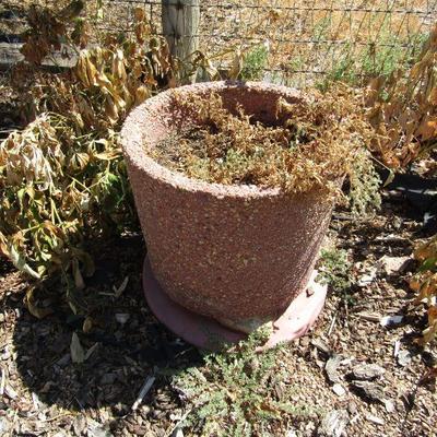 Y-21  4 LARGE CONCRETE OR TERRACOTTA PLANTERS
