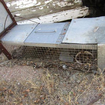 Y-26  WHEELBARROW & LIVE ANIMAL TRAP