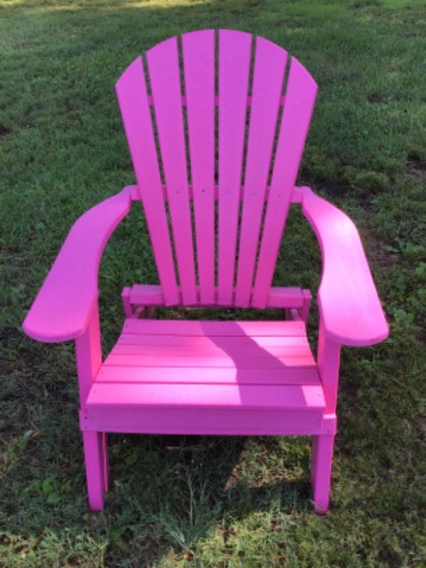 233 Pink Poly Resin Folding Adirondack Chair