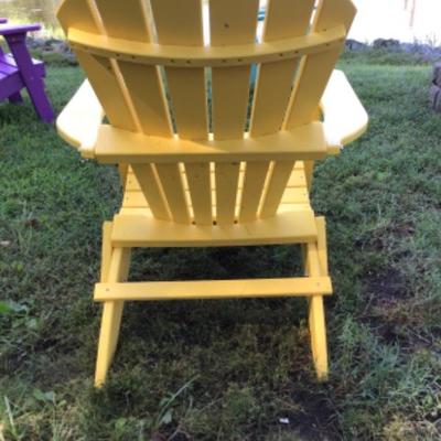 234: Yellow Poly Folding Resin Adirondack Chair 