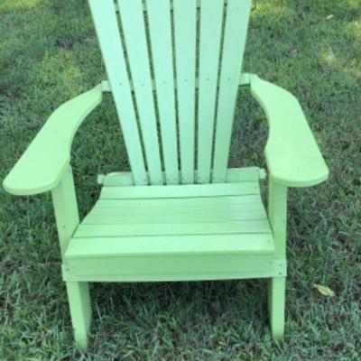 235: Light Green Poly Resin Folding  Adirondack Chair 