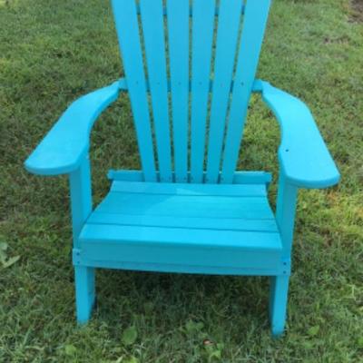 237: Teal Poly Resin Folding Adirondack Chair 
