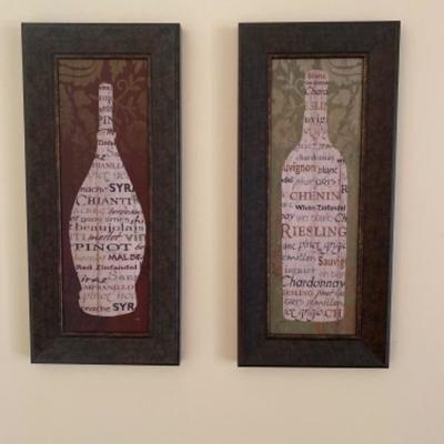 239: Pair of Wine Bottle Art 