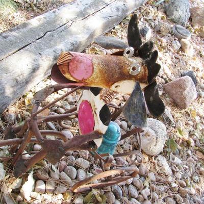 Y-31  MOOSE? ON A TRICYCLE YARD ART