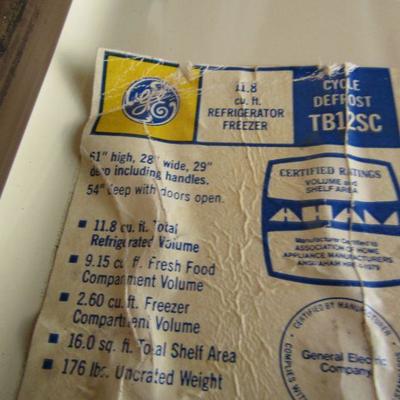 SR-1  GE GARAGE REFRIGERATOR