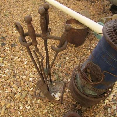 Y-45  VINTAGE STOVE, FIREPLACE TOOLS AND GEAR