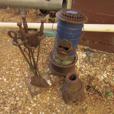 Y-45  VINTAGE STOVE, FIREPLACE TOOLS AND GEAR