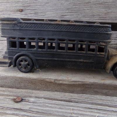 LOT 301  CAST IRON DOUBLE DECKER & UNCLE SAM VAN