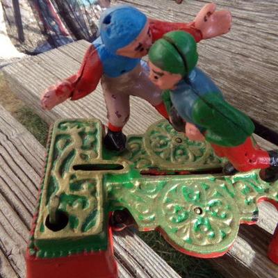 LOT 302  CAST IRON COIN BANK & TRUCK