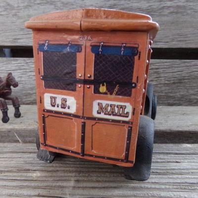 LOT 304  CAST US MAIL WAGON & FIRE TRUCK/WAGON