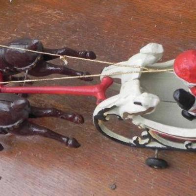LOT 307  CAST SANTA IN SLEIGH WITH REINDEER