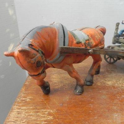 LOT 308  CAST HORSE DRAWN WAGON