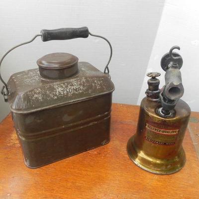 LOT 310  RAILROAD/COAL MINERS LUNCH BOX & TORCH