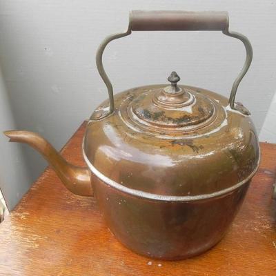 LOT 311  COPPER TEA KETTLE & TENDERIZER