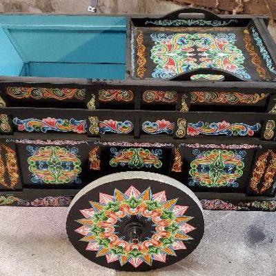 Vibrant Authentic Costa Rican Ox Cart 