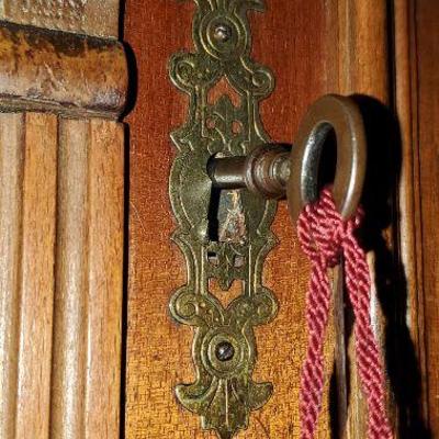 Beautiful Armoire with unusual double compartment. Plus keys