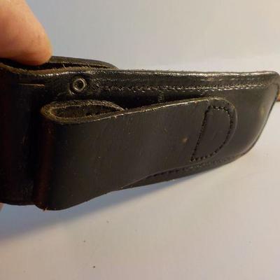 " Vintage  Buck folding knife with a buck leather belt carry case".