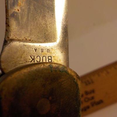 " Vintage  Buck folding knife with a buck leather belt carry case".