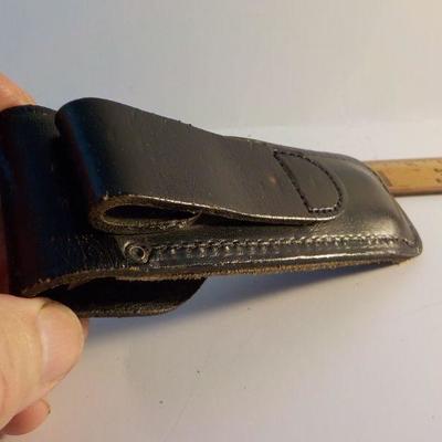 " Vintage  Buck folding knife with a buck leather belt carry case".