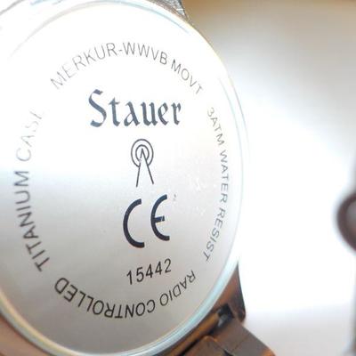 " Stauer Titanium Merkur-WWVB movt. Mens wrist watch".