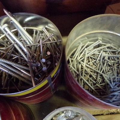 WS-17  VARIOUS HARDWARE  (RED/BROWN CANS)