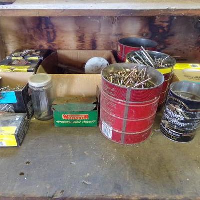 WS-17  VARIOUS HARDWARE  (RED/BROWN CANS)