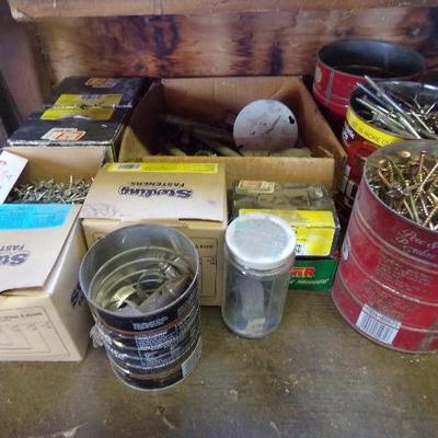 WS-17  VARIOUS HARDWARE  (RED/BROWN CANS)