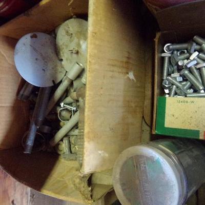 WS-17  VARIOUS HARDWARE  (RED/BROWN CANS)