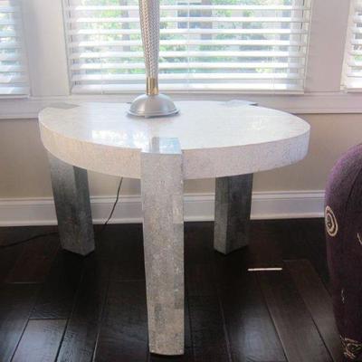 Stone/Marble Kidney shaped end table
