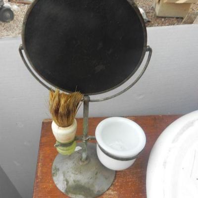 LOT 323  ANTIQUE SHAVING STATION & BED PAN