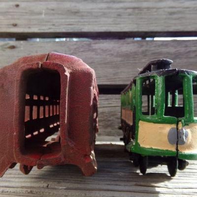 LOT 326  CAST IRON TROLLEY CARS